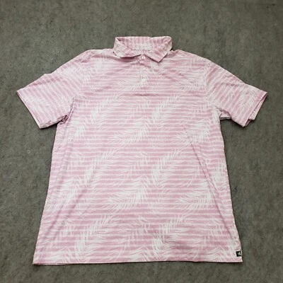Nat Nast Polo Shirt Adult Large Pink White Outdoor Hawaiian Golf Golfing Mens - Image 1 of 4