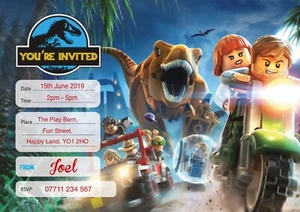 JURASSIC WORLD PERSONALISIERTE GEBURTSTAGSPARTY EINLADUNGEN 10er Pack Einladungen - Bild 1 von 2