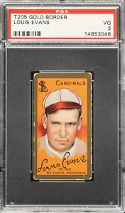 1911 T205 Piedmont Louis Evans St. Louis Cardinals PSA 3 VG - Picture 1 of 2