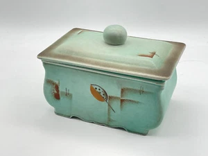 Lata de repostería Villeroy & Boch Art Deco cerámica verde decoración por salpicaduras lata de tapa lata - Imagen 1 de 12