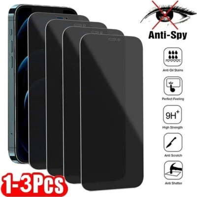 Privacy Tempered Glass Screen Protector For iPhone 17 Pro Max 16 15 14 13 12 11 - Image 1 of 4