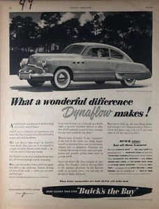 1949 Vintage Buick Ad - What a wonderful difference Dynaflow makes! - Picture 1 of 2
