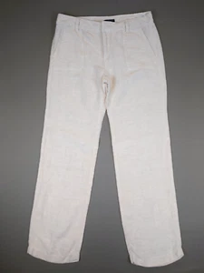 Tommy Hilfiger Linen Rayon Cream Pants Beach 35x32 Women's Size 10 - Picture 1 of 12