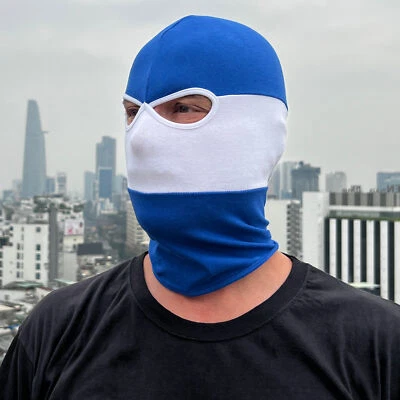 PGWEAR Sturmhaube blau weiß gestreift Maske Balaclava Ultras Fußball Hooligans - Bild 1 von 4