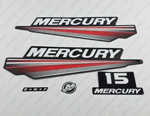 Mercury 15 hp Two Stroke New Model outboard engine decals sticker reproduction - Picture 1 of 6