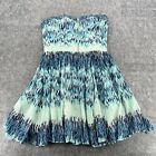 Guess Tanya Womens Blue Casual Strapless Fit Flare Dress Size 12