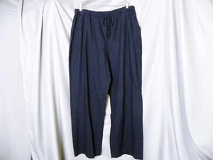 Abercrombie & Fitch Pants Womens Sz Large Long Navy Linen/Cotton Wide Leg NEW - Picture 1 of 6