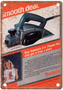 Insegna in metallo riproduzione pubblicitaria Makita Power Tool 1982 vintage Z456 - Foto 1 di 1