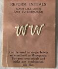 BN Vintage Washable Reform Initials for Embroidery - 2 x W's on Paper Sheet