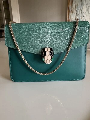 Bolso Serpenti BVLGARI/Hermoso Bolso Forever Verde Esmeralda Foto 1 de 4