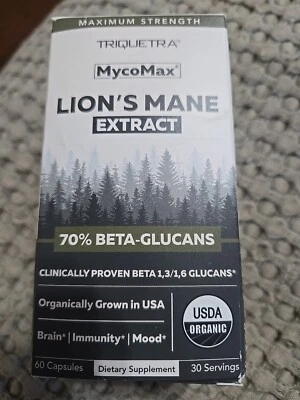 Extracto de melena de león MycoMax potencia máxima orgánico hecho en EE. UU. enfoque de memoria beta Foto 1 de 4