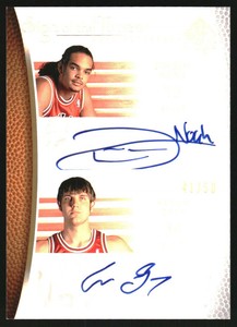 2007-08 SP Authentic Sign of the Times Dual #STGN Aaron Gray Joakim Noah Auto