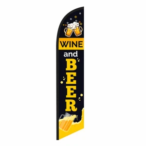 Wine and Beer 12ft Feather Banner Swooper Flag - FLAG ONLY - Picture 1 of 1