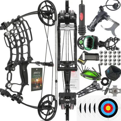 25" Compound Bogen Dual-Use Pfeil Stahlkugel 30-70lbs Bogenschießen Jagd RH LH - Bild 1 von 4