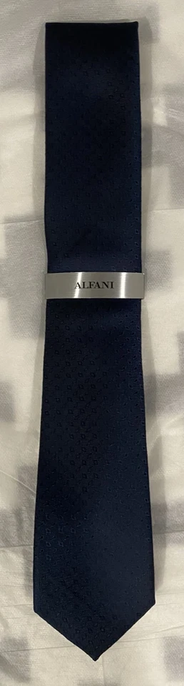Corbata de cuello Alfani Lumar Geo-Print para hombre, azul marino Foto 1 de 1