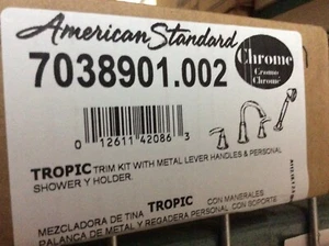 American Standard Tub Filler W/handshower, Chrome. Tropic 7038901.002 F5 - Picture 1 of 3