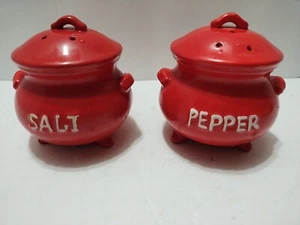 Vintage roter Wasserkocher Salz & Pfefferstreuer LEGO Keramik Keramik JAPAN Camping - Bild 1 von 11