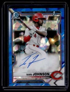 2021 Bowman Chrome Sapphire 1st Ivan Johnson Auto - Reds RC - Picture 1 of 2