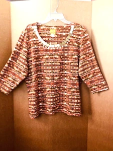 Ruby Rd. Damen Übergröße  Tunika Top Bluse Gr. 1X - Bild 1 von 2