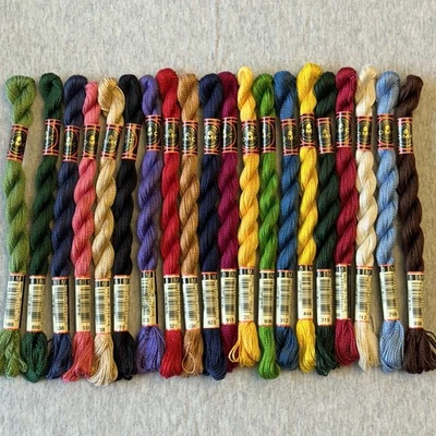 20 DMC Coton Perle Size 5 Thread 100% Cotton Assorted Colors No Repeats - Image 1 of 4