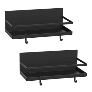 Estante Magnético para Especias, Estante Magnético Fuerte con 2 Ganchos Extraíbles, Sp... - Imagen 1 de 7