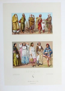 1880 - Algeria Algeria costumi tradizionali Africa Africa litografia litografia - Foto 1 di 1