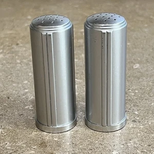 Vintage Kensington Aluminum Salt & Pepper Shaker  1930s Art Deco Set #K7 - Picture 1 of 6