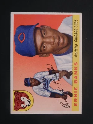 Tarjeta de béisbol 1955 Topps #28 Ernie Banks (ex-mt) Foto 1 de 2