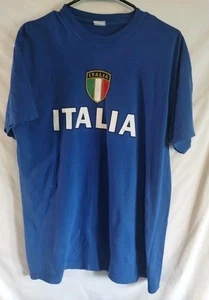 Camiseta gráfica manga corta de la selección nacional de fútbol azul de Italia talla L para hombre - Imagen 1 de 2