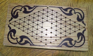 French Chinese Wood Checkers Game, Very Rare, Only one on Ebay, No Pegs, 13 x 7 - Picture 1 of 2