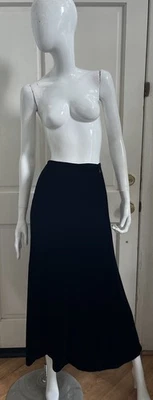 JONES NEW YORK COUNTRY ¡NUEVO! ¡De colección! Maxi falda acampanada de terciopelo de seda negra talla 6 Foto 1 de 4