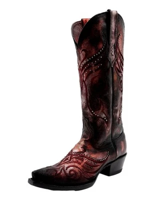Ferrini Western Botas Mujer Mascarada 14" Punta Corta Rojo 84561-22 Foto 1 de 4