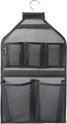Органайзер для душа в ванной сетчатый подвесной душевой контейнер с вращающейся вешалкой (черный - Изображение 1 из 4