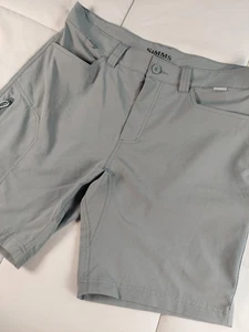 Simms Shorts Mens 34 Slate Outdoor Fishing Hiking Quick Dry Zip Pocket Stretch - Picture 1 of 17