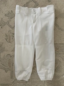Mizuno Performance Youth Large White Softball Elastic Bottom Pants Belted Girls - Picture 1 of 11