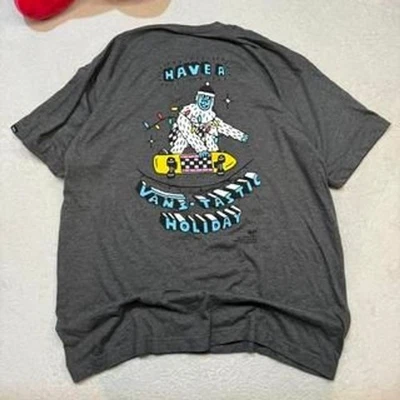 Vans Christmas Holiday 'Have a Vans-Tastic Holiday' Skater Tee XL - Image 1 of 4