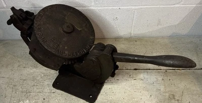 Antique Roovers Bros. Inc. Metal Tape Stamp Embossing Machine Stamping Press - Image 1 of 4