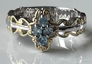 Gem By Michael Valitutti 1.2 CTW Tanzanite Cluster Ring Sz 9 Brand New In Box - Picture 1 of 10