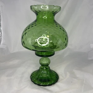 Smaragdgrüne gesteppte Windlicht Lampe Kerzenhalter Vintage - Bild 1 von 11