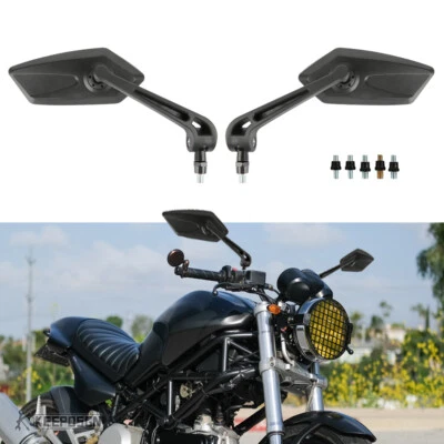 Par de espejos retrovisores laterales negros para Ducati Monster 620 696 750 797 800 1000 Foto 1 de 4