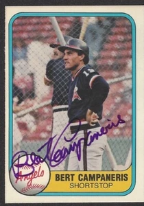 1981 Fleer #280 Bert Campaneris Autographed - Anaheim Angels - Imagen 1 de 2