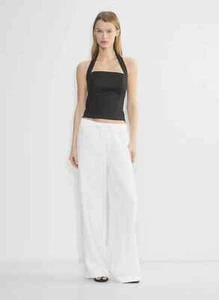 Artizia Wilfred White Linen Lodge Pant High-Rise Relaxed Wide-Leg Leinenhose XL - Bild 1 von 18