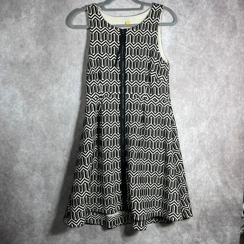 VETEMENTS Abito donna Anthropologie Leifsdottir Tonnelle taglia 6 nero bianco trapuntato