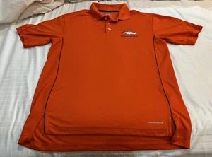 Majestic Cool Base Denver Broncos Short Sleeve Polo Shirt Orange Men's Large L - Picture 1 of 7