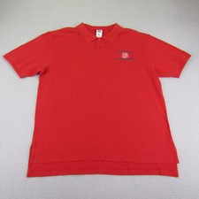 Fresno Sate Bulldogs Polo Shirt Men XL Red Russell Athletic Baseball Champions ^