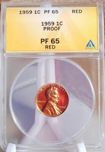 1959 Proof Lincoln Memorial Cent PF65RD ANACS - Picture 1 of 2