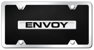 GMC Envoy Name Plate Black Acrylic Kit License Plate Frame Official Licensed - Foto 1 di 2