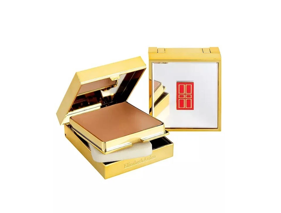 Maquillaje crema esponja acabado impecable Elizabeth Arden tono 58 ámbar profundo en caja Foto 1 de 1