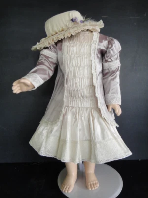 Vestido, chaqueta y sombrero para muñeca 21-23" - Estilo antiguo para muñecas Jumeau, Steiner Foto 1 de 4