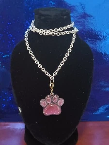 Pink animal paw  necklace female women gift - Picture 1 of 1